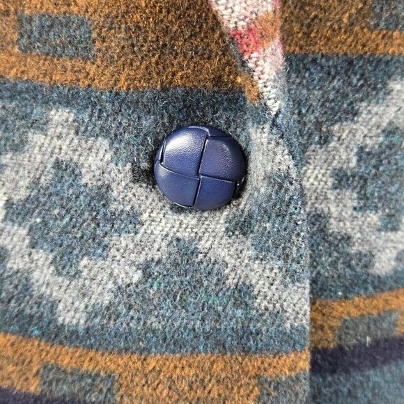 Braetan Size Large Southwestern/Aztec Print Wool Blend Blazer 1 Button Closure - Picture 4 of 13